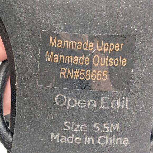 Open Edit Rachel Heel Sandal Square Open Toe Women's Black Size US5.5M EU36 - Picture 8 of 9